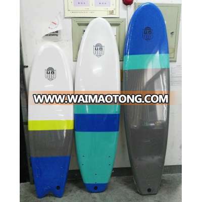 Soft Top Surfboard Shortboard Includes Fins and Ankle Leash. Built in Non Slip Deck Grip, EPS Core, HDPE Slick B