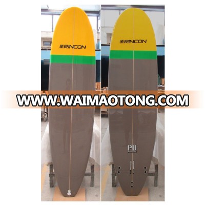 7'6 Fiberglass Funboard Surfboard, Fun Board Surfboard Epoxy with FCS fins and leash